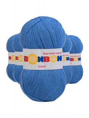 5 Adet Kristal El Örgü Lif İpi Açık Mavi 98236