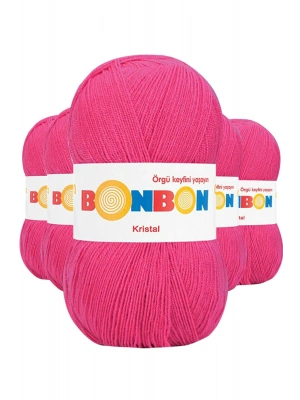 5 Adet Kristal El Örgü Lif İpi Koyu Pembe 98403