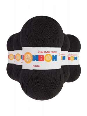 5 Adet Kristal El Örgü Lif İpi Siyah 98206