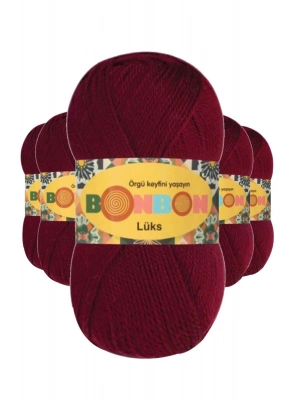 5 Adet Lüks Patik İpi Yünü Bordo 98220