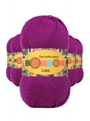 5 Adet Lüks Patik İpi Yünü Koyu Fuşya 98677