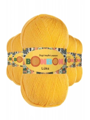5 Adet Lüks Patik İpi Yünü Sarı 98289 - bonbon mudanis