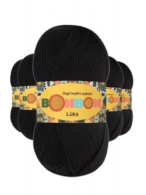 5 Adet Lüks Patik İpi Yünü Siyah 98206