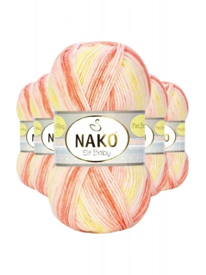 5 Adet Mini Batik Bebe El Örgü İpi Turuncu Sarı 32430