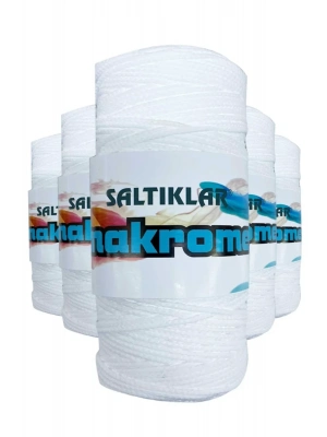 5 Adet Polyester Makrome İpi 10 Kar Beyaz 100 gr