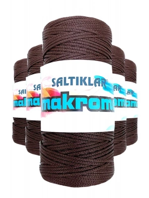 5 Adet Polyester Makrome İpi 2070 Kahve 100 gr