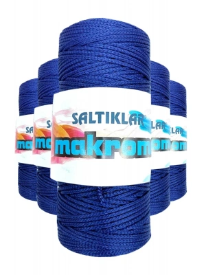 5 Adet Polyester Makrome İpi 370 Lacivert 100 gr