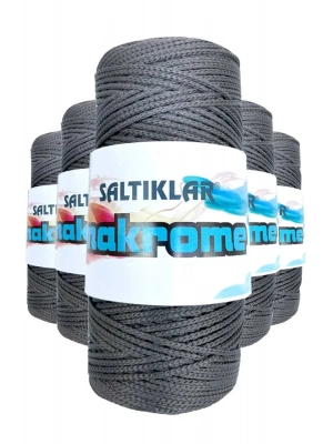 5 Adet Polyester Makrome İpi 420 Koyu Gri 100 gr