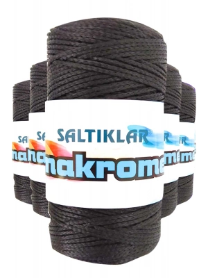 5 Adet Polyester Makrome İpi SYH Siyah 100 gr
