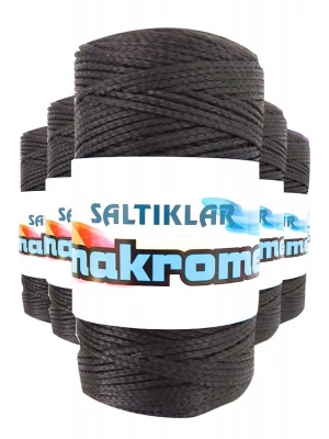 5 Adet Polyester Makrome İpi SYH Siyah 100 gr