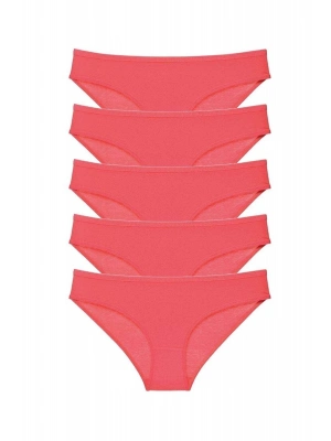 5 adet Süper Eko Set Likralı Kadın Slip Külot Fuşya