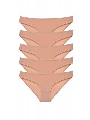 5 adet Süper Eko Set Likralı Kadın Slip Külot Ten