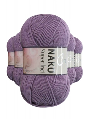 5 Adet Süper İnci El Örgü İpi 100 gr Açık Mürdüm 6684