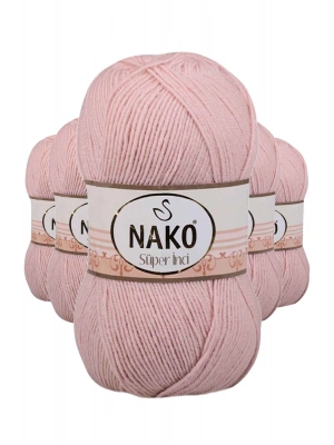 5 Adet Süper İnci El Örgü İpi 100 gr Açık Pudra 1479