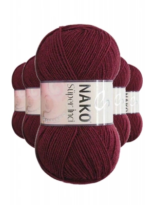 5 Adet Süper İnci El Örgü İpi 100 gr Bordo 999