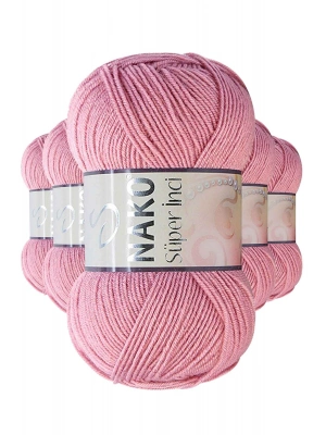 5 Adet Süper İnci El Örgü İpi 100 gr Gül Kurusu 275