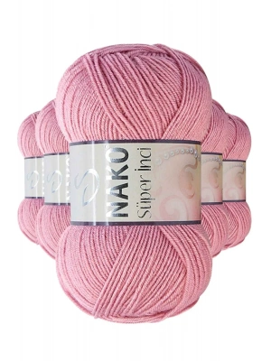 5 Adet Süper İnci El Örgü İpi 100 gr Gül Kurusu 275