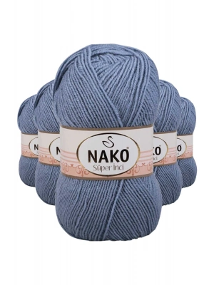 5 Adet Süper İnci El Örgü İpi 100 gr Kot Mavi 1986