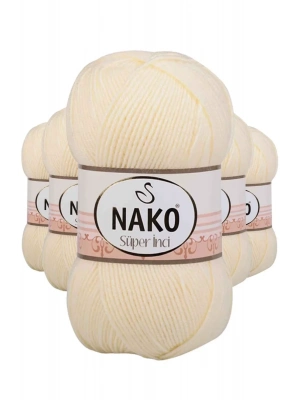 5 Adet Süper İnci El Örgü İpi 100 gr Krem 256