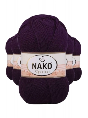 5 Adet Süper İnci El Örgü İpi 100 gr Mor 3260