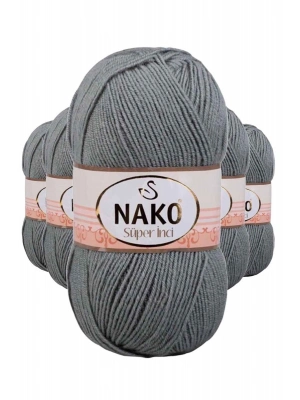 5 Adet Süper İnci El Örgü İpi 100 gr Pastel Yeşil 11537