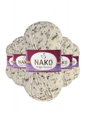 5 Adet Vega Tweed Premium Akrilik El Örgü İpi Yünü No: 35017