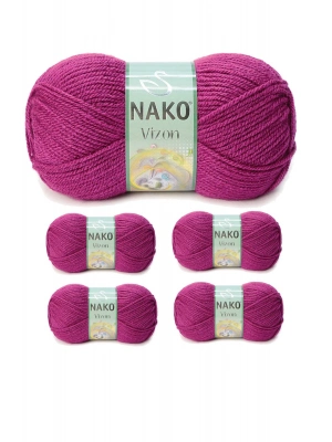 5 Adet Vizon Premium Akrilik El Örgü İpi Yünü Renk No:6964 Küpeli