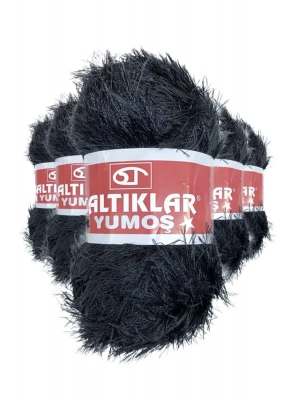 5 Adet Yumoş Sakallı El Örgü Ipi Yünü SİYAH