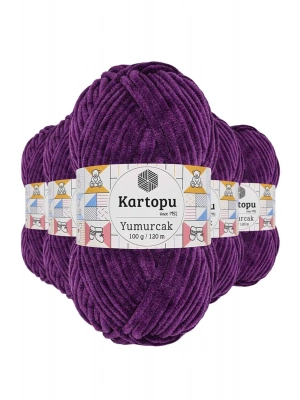 5 Adet Yumurcak Kadife El Örgü İpi Açık Mor K719