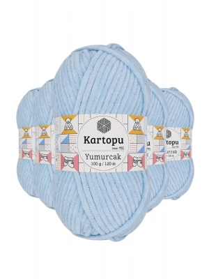 5 Adet Yumurcak Kadife El Örgü İpi Bebe Mavi K523