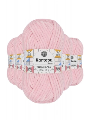 5 Adet Yumurcak Kadife El Örgü İpi Bebe Pembe K768