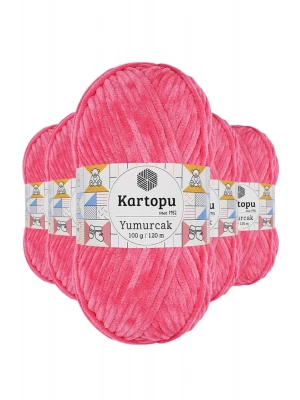 5 Adet Yumurcak Kadife El Örgü İpi Pembe K798