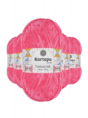 5 Adet Yumurcak Kadife El Örgü İpi Pembe K798