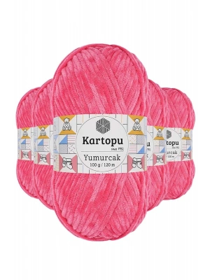 5 Adet Yumurcak Kadife El Örgü İpi Pembe K798