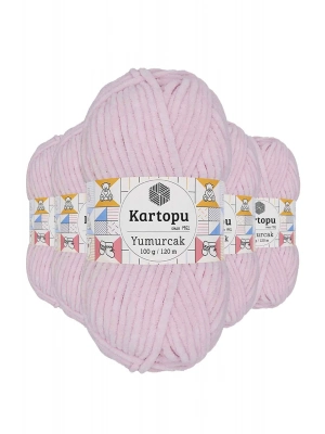 5 Adet Yumurcak Kadife El Örgü İpi Toz Pembe K1562