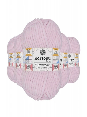 5 Adet Yumurcak Kadife El Örgü İpi Toz Pembe K1562 mudanis