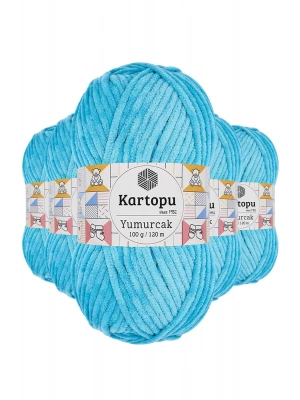 5 Adet Yumurcak Kadife El Örgü İpi Turkuaz K515