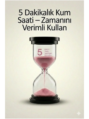® 5 Dakikalık Kum Saati Zamanlayıcı – PEMBE Dekoratif Masa Saati 4 Renk Seçeneği