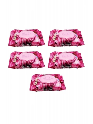 5 Paket Red Rose Islak Havlu Mendil 90 Adet Kapaklı Gül Kokulu