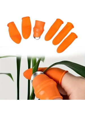 ®  5 Parça Pratik Parmak Koruyucu 1 Parça Baş Parmak Bıçaklı Eldiven Sebze Meyve Soyucu Kesme Ayıklayıcı Silikon Set
