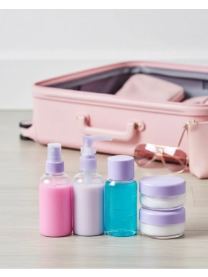 5 Parça Şeffaf Seyahat Kozmetik Seti 30 ml