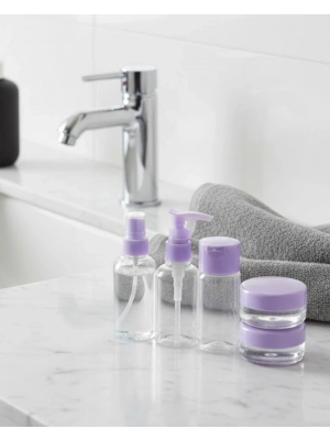 5 Parça Seyahat Banyo Seti 30 ml Şeffaf Taşınabilir Şişe Seti