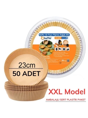 ®  50 Adet Air Fryer Pişirme Kağıdı Tek Kullanımlık  23 Cm Yuvarlak Pişirme Kağıdı XXL PVC li