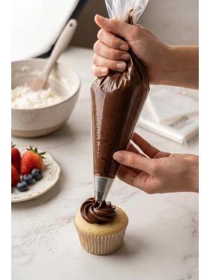 50 Adet Tek Kullanımlık Şeffaf Krema Sıkma Torbası Seti