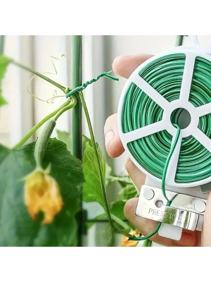 ®  50 Metre Kendiliğinden Kesici Bıçaklı Bitki Saksı Kablo Sabitleme Teli