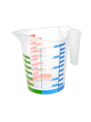 ®  500 ml Renkli Dereceli Sert Plastik Mutfak Ölçü Kabı