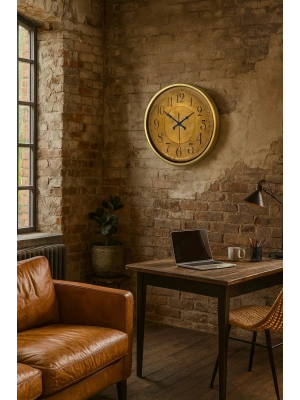 ® 52 cm Eskitme Metal Retro Duvar Saati