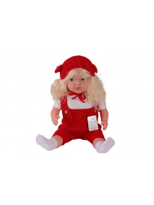 5214 60 CM TRİKOLU TULUMLU SAÇLI BÜYÜK BEBEK