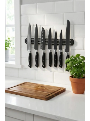 55 cm Şerit Mıknatıslı Bıçak Tutucu – Mutfak Duvar Askısı, Bıçak Organizeri