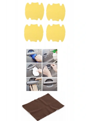 5li Set Araba Kapı Kolu Koruyucu Çizilme Önleyici Şeffaf Sticker Film Koruma Seti